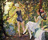 Edward Cucuel Canvas Paintings - The Bathers